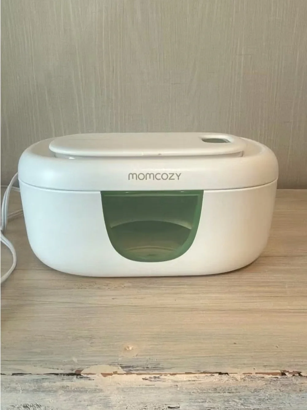 White & Green Baby Wipe Warmer